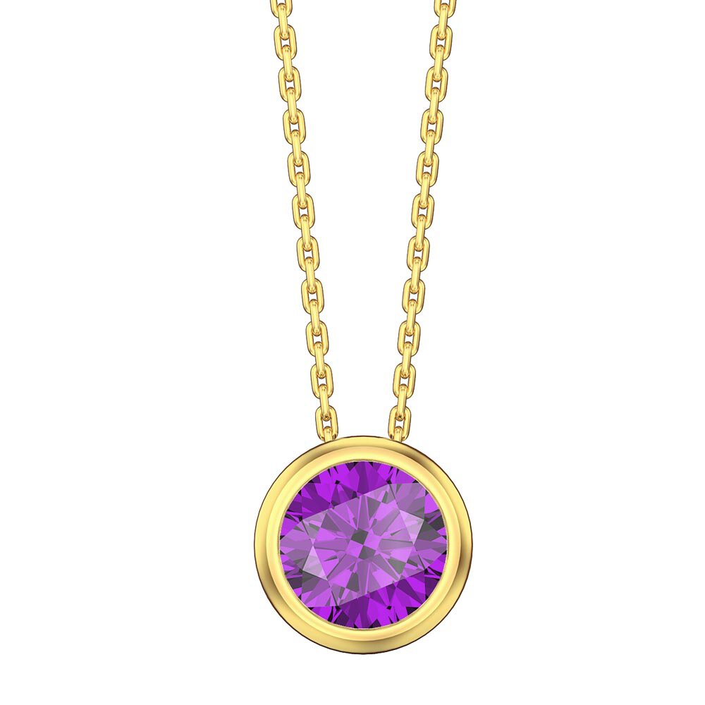 Infinity 1.0ct Pink Sapphire Solitaire 18ct Gold Vermeil Bezel Pendant