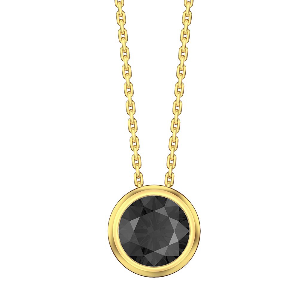 Infinity 1.0ct Onyx Solitaire 18ct Gold Vermeil Bezel Pendant