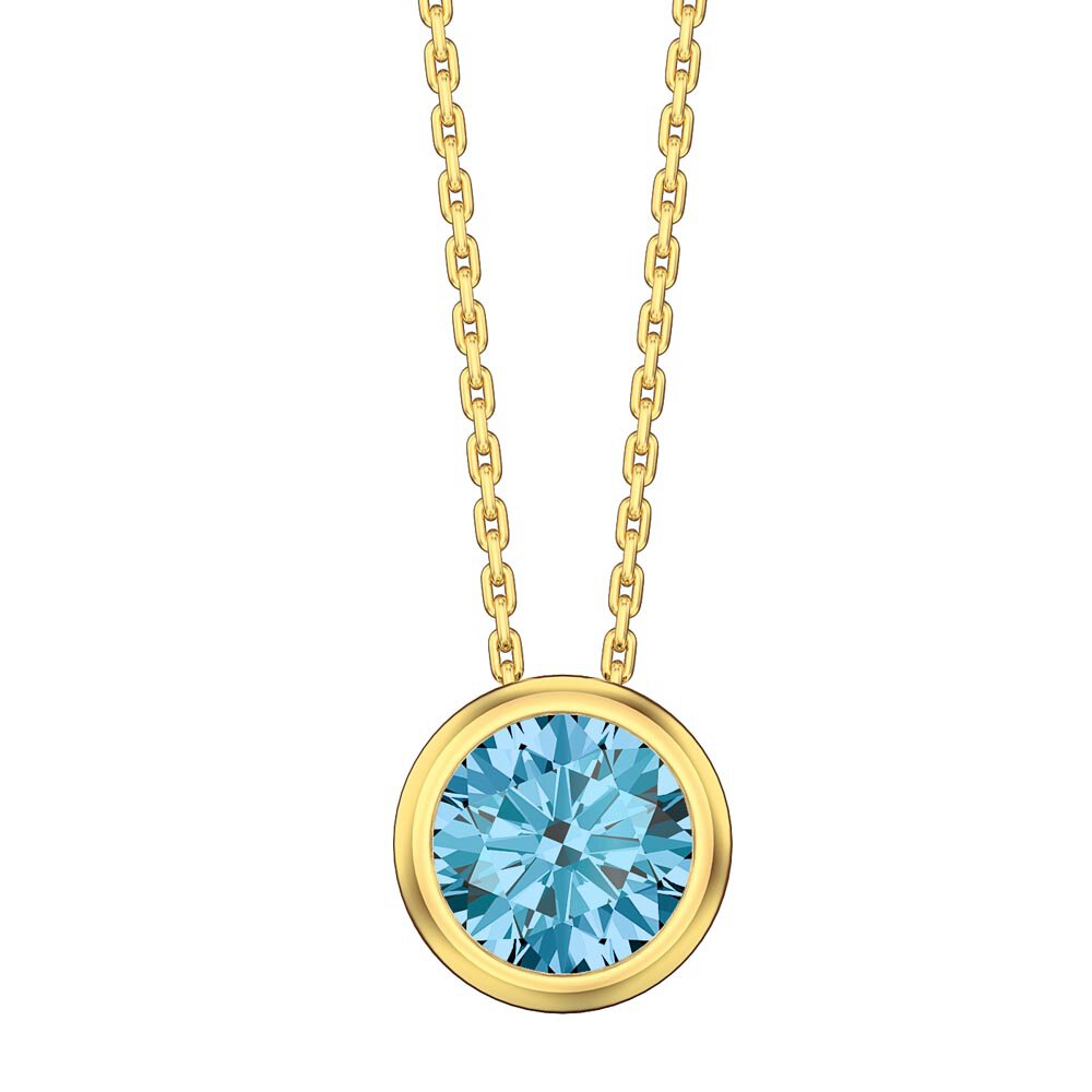 Infinity 1.0ct Blue Topaz Solitaire 18ct Gold Vermeil Bezel Pendant