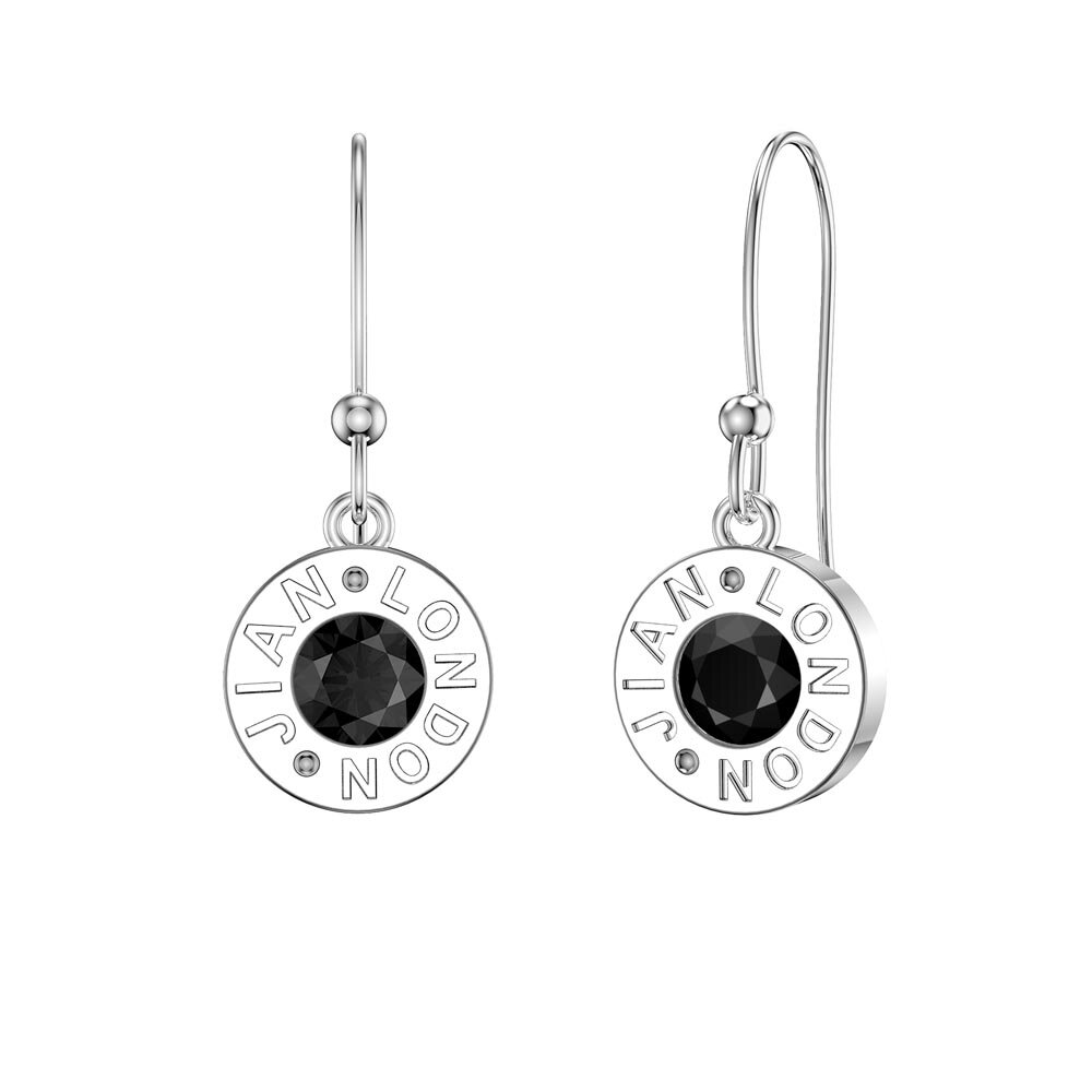 Charisma Onyx Platinum plated Silver Dainty Drop Earrings
