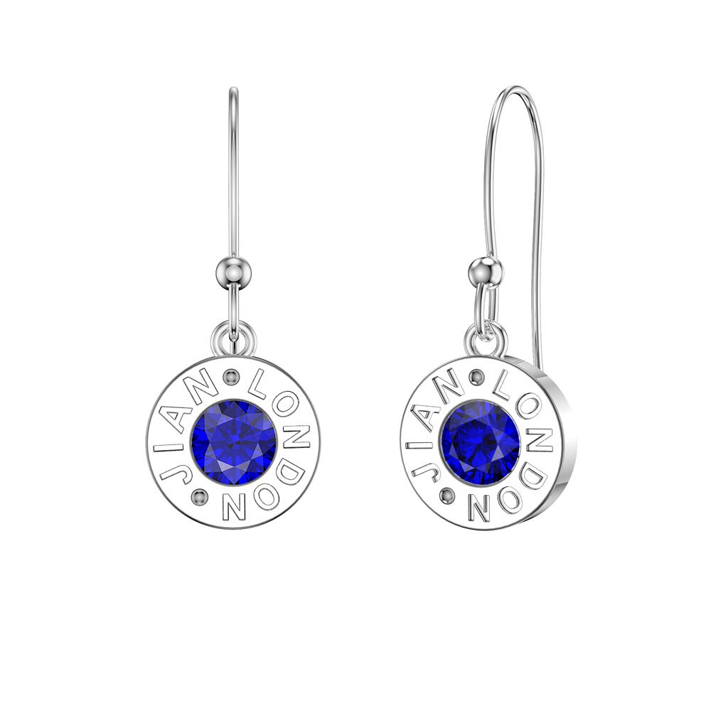 Charisma Sapphire Platinum plated Silver Dainty Drop Earrings