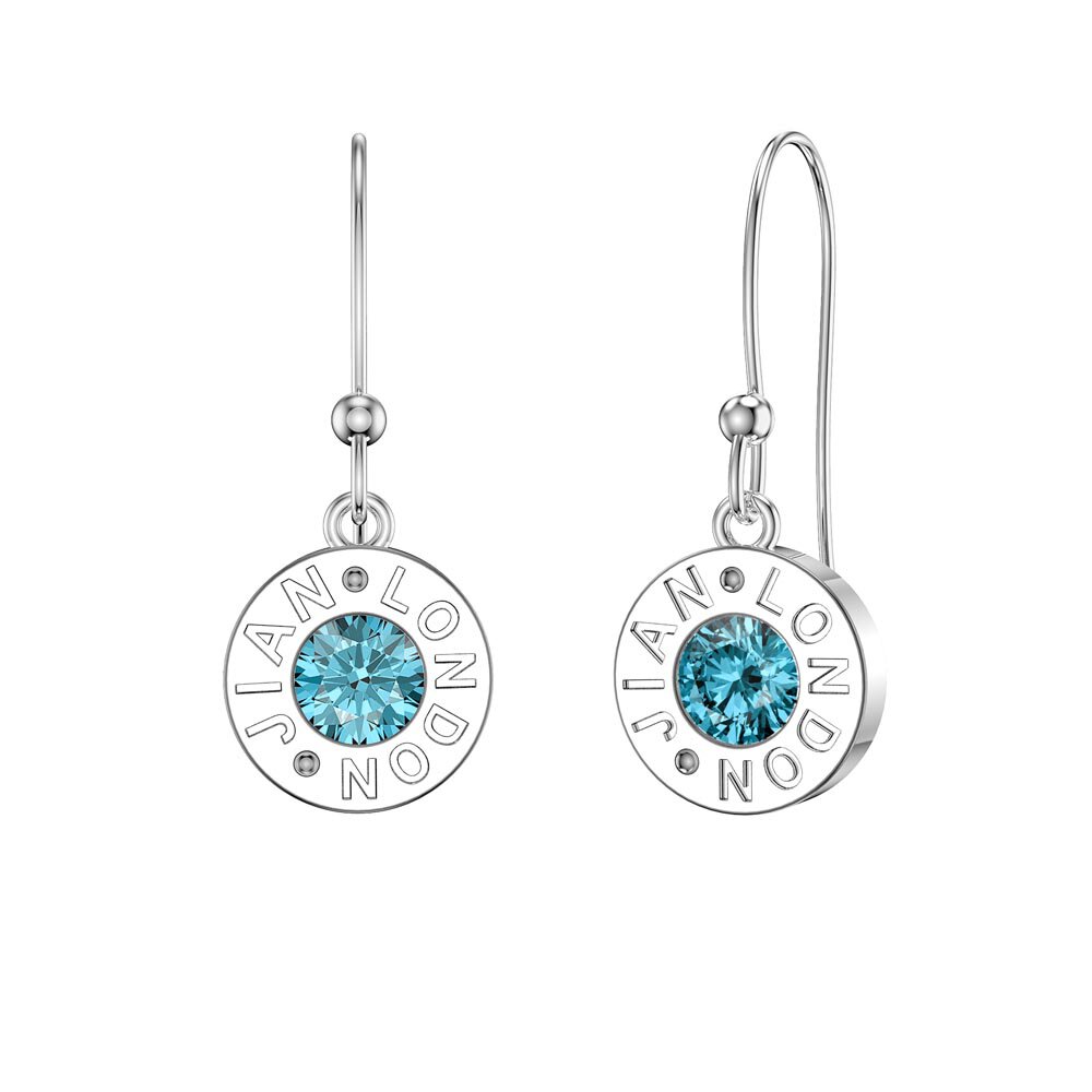 Charisma Topaz Platinum plated Silver Dainty Drop Earrings