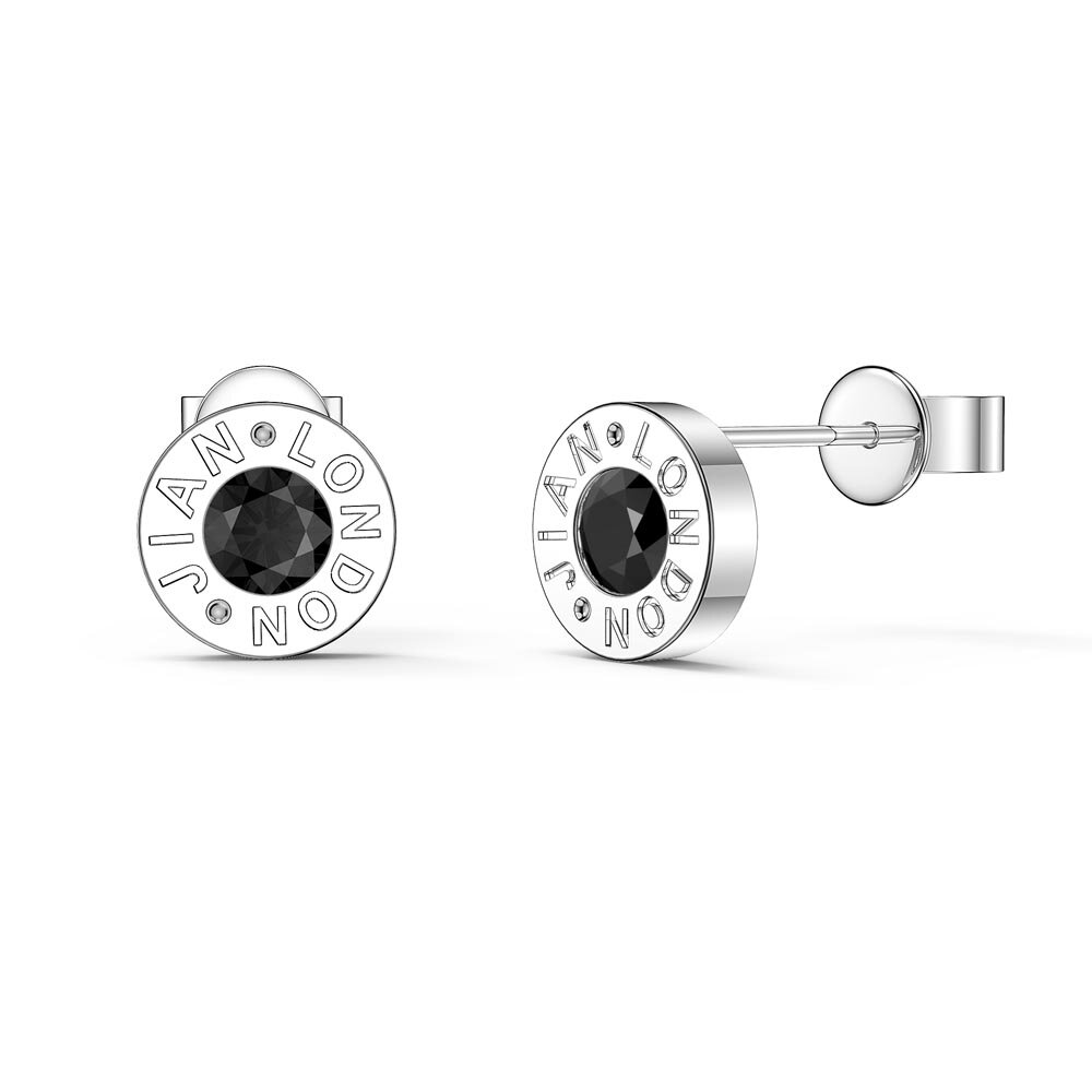 Charisma Onyx Platinum plated Silver Dainty Stud Earrings