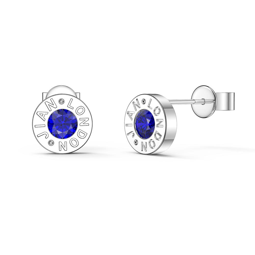 Charisma Sapphire Platinum plated Silver Dainty Stud Earrings