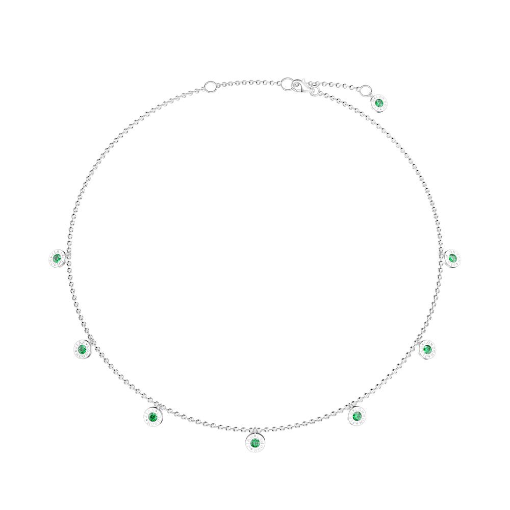 Charisma Peridot Platinum plated Silver Drop Choker Necklace