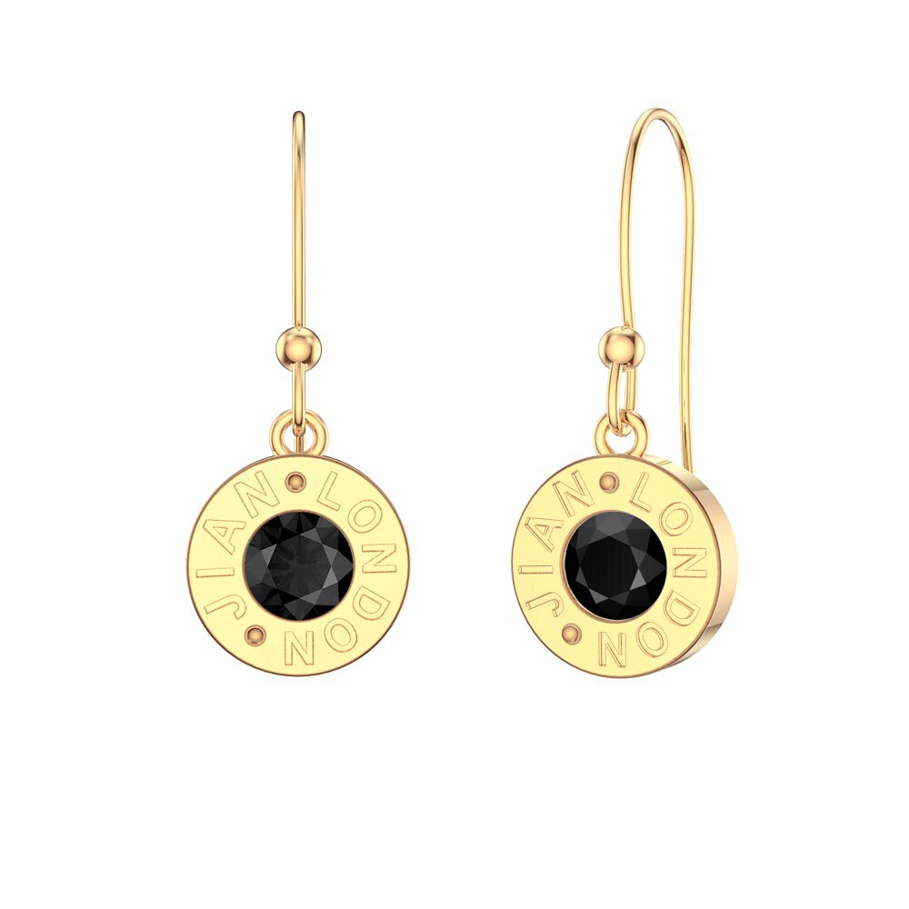 Charisma Onyx 18ct Gold Vermeil Dainty Drop Earrings
