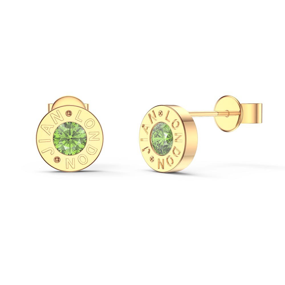 Charisma Peridot 18ct Gold Vermeil Dainty Stud Earrings