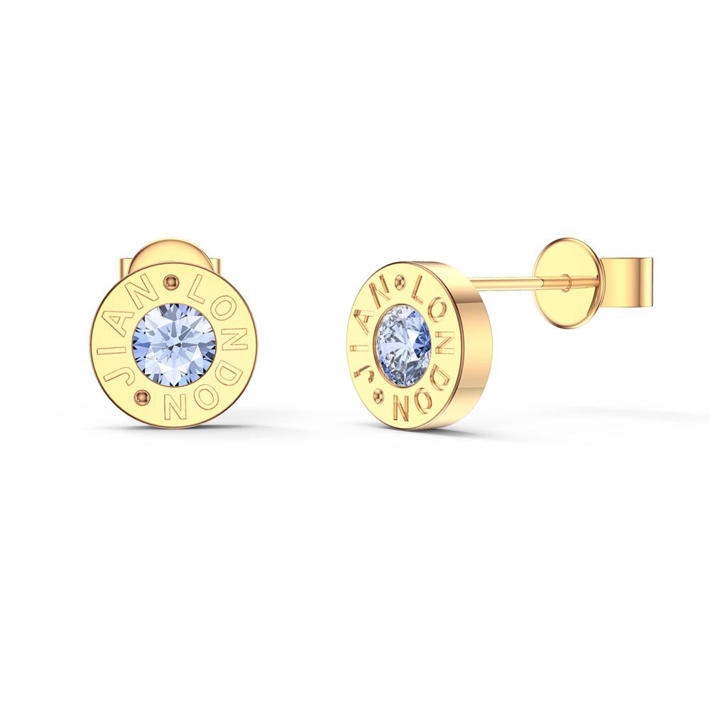 Charisma Aquamarine 18ct Gold Vermeil Dainty Stud Earrings