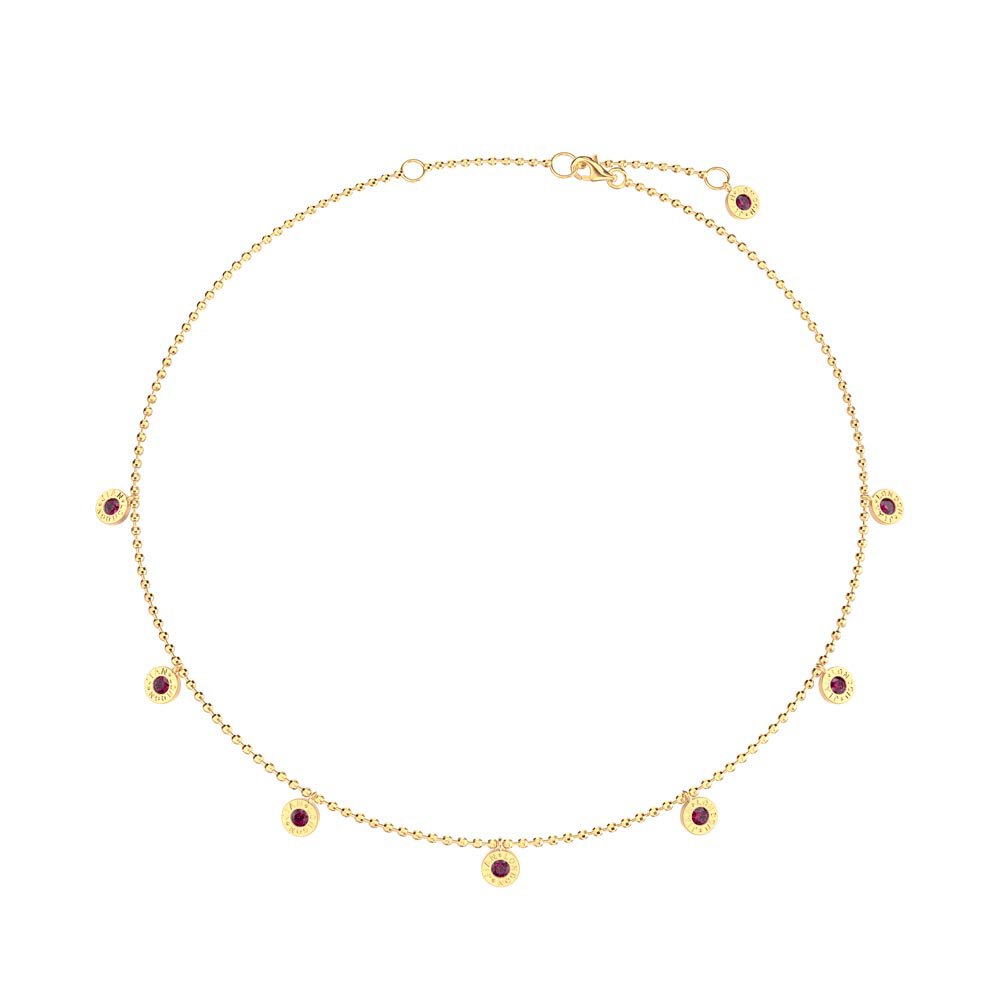 Charisma Ruby 18ct Gold Vermeil Drop Choker Necklace