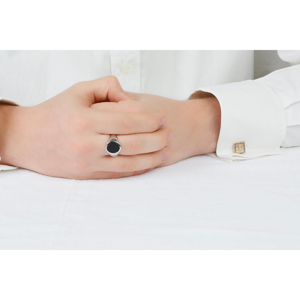 Onyx Oval 9ct Yellow Gold Signet Ring #2