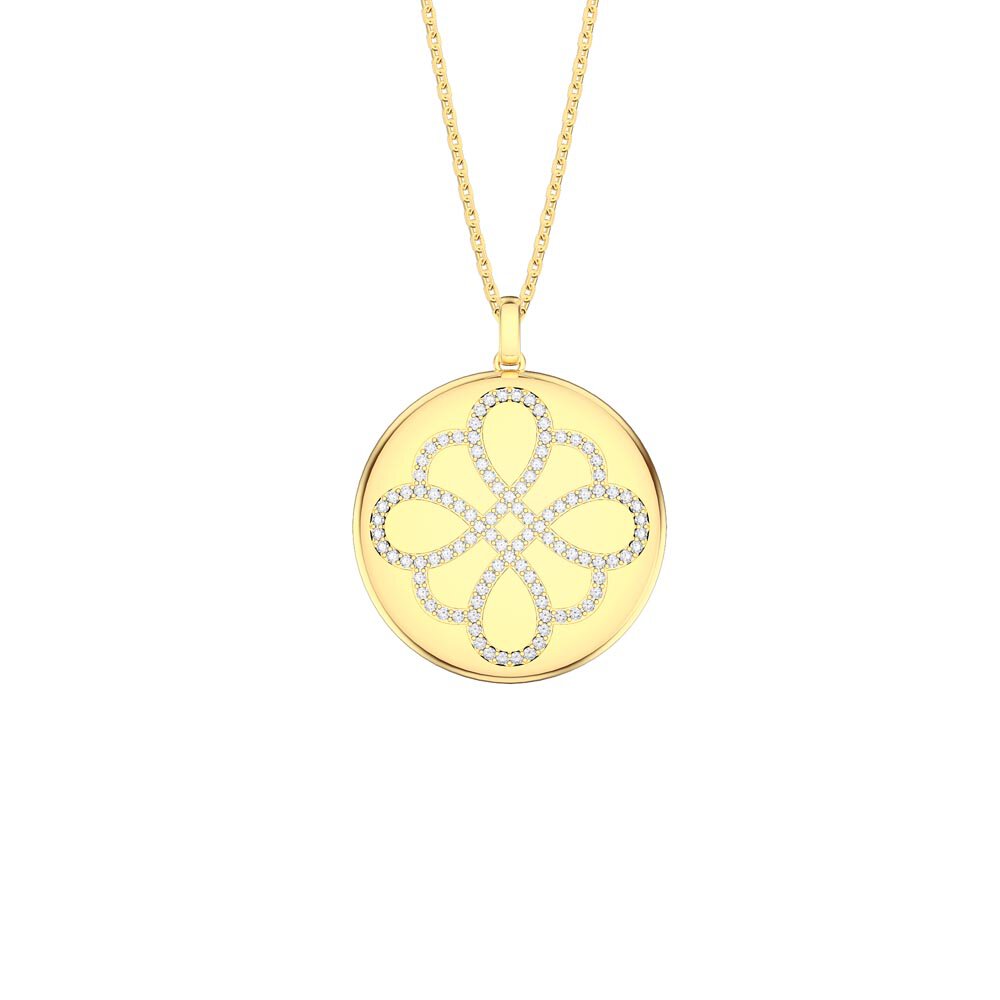 Charisma White Sapphire Infinity Knot 18ct Gold Vermeil Large Round Locket