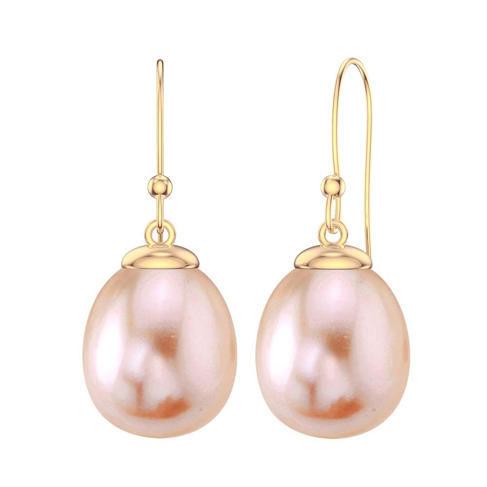 Venus Pink Pearl 18ct Gold Vermeil Drop Earrings