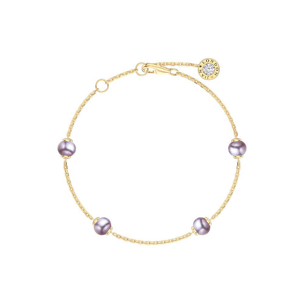 Lilac Pearl By the Yard 18ct Gold Vermeil Bracelet