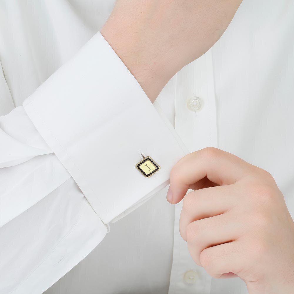Signature Onyx 9ct Yellow Gold Cushion Cufflinks #2