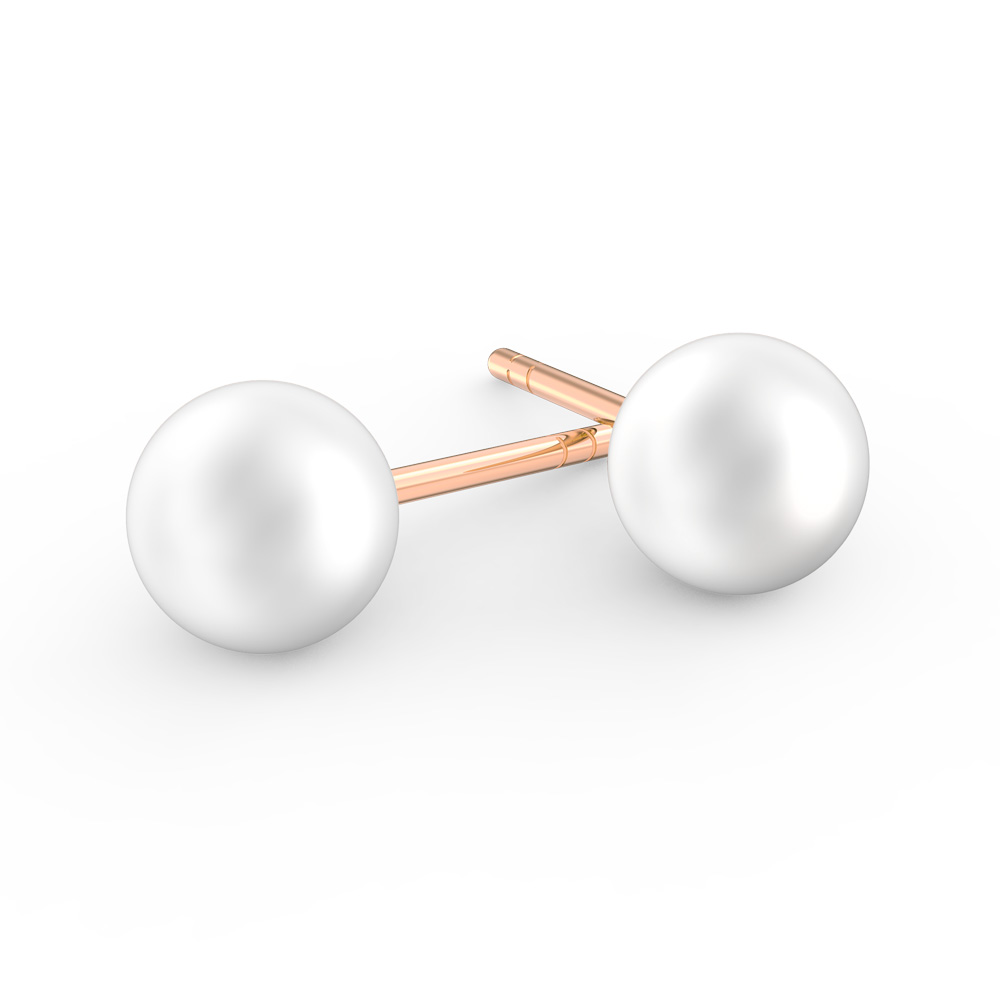Venus Akoya Pearl Stud Earrings in 18ct Rose Gold 7.0 7.5mm
