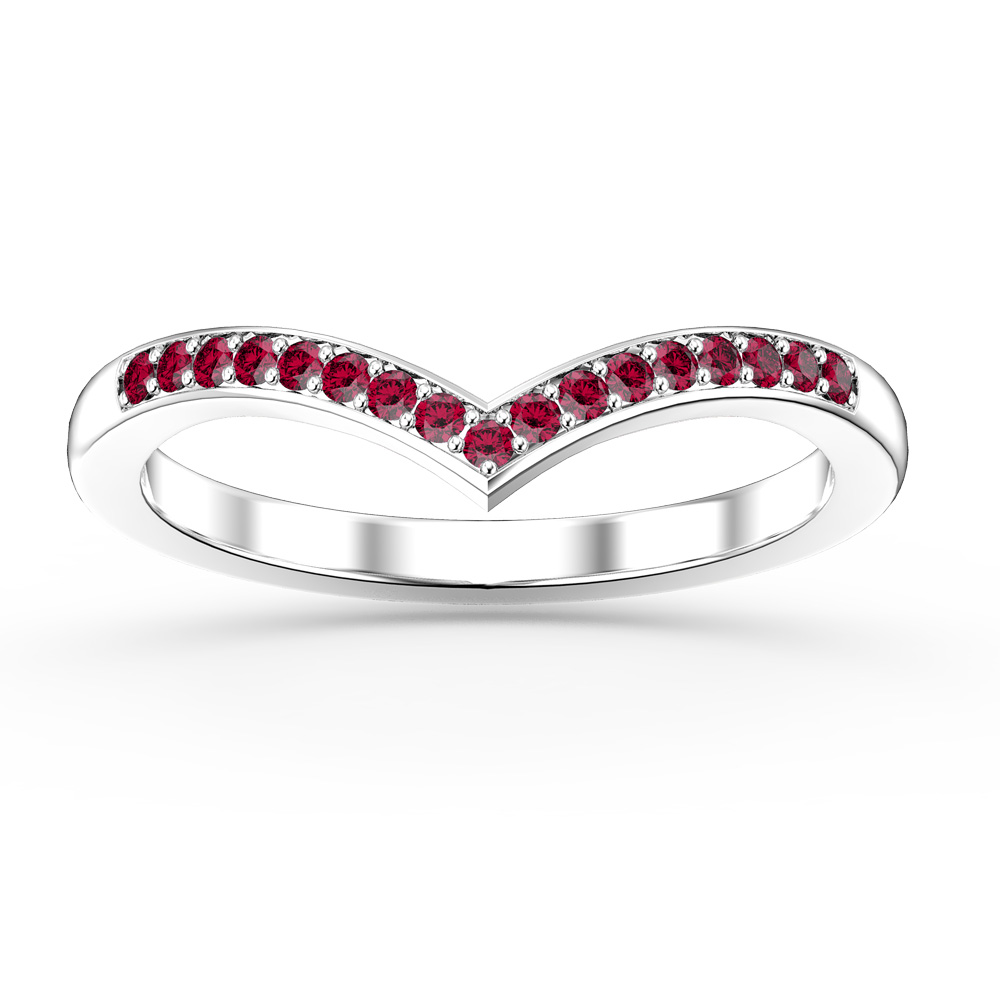 Unity Wishbone Ruby 9ct White Gold Promise Ring