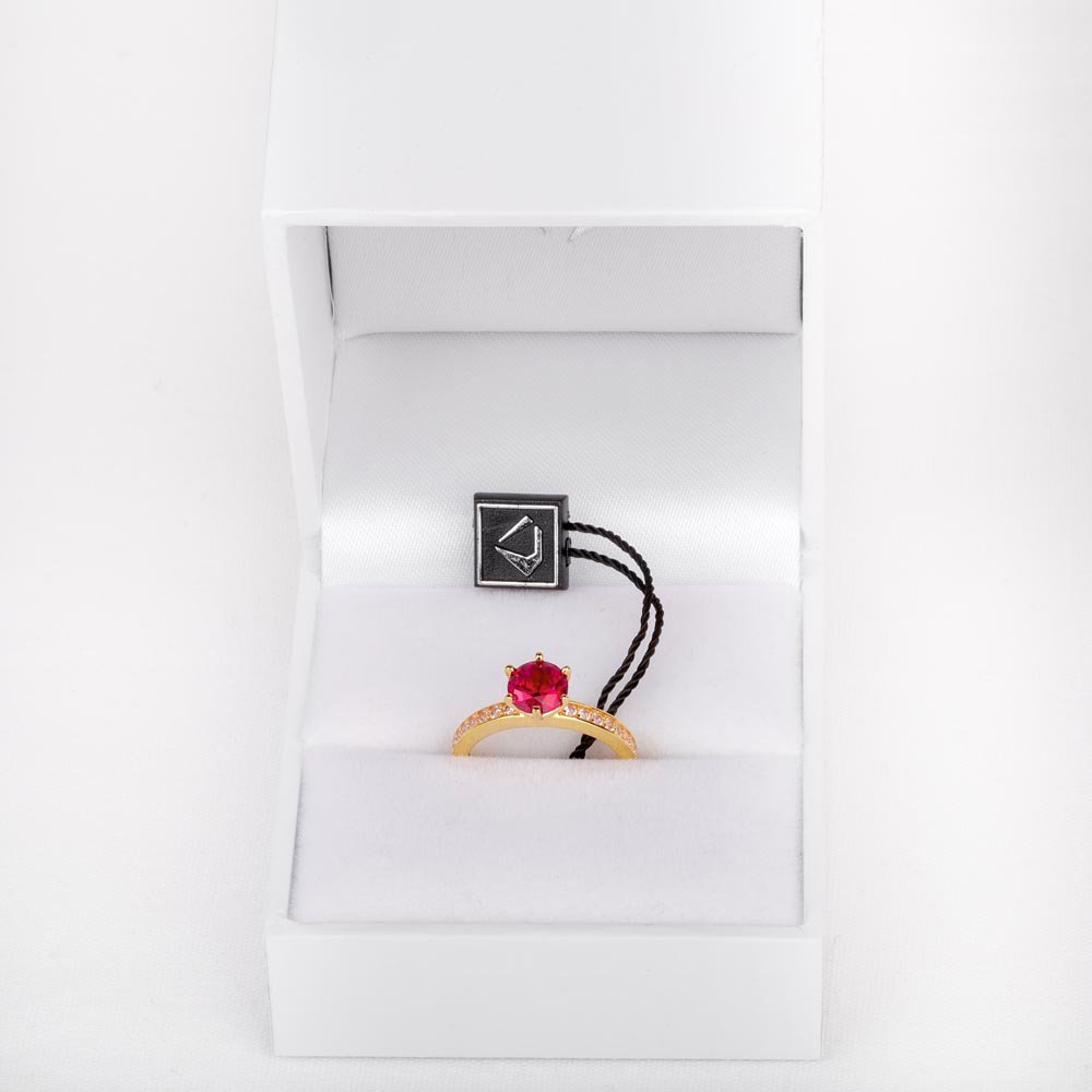 Unity 1ct Ruby and Diamond 18ct Yellow Gold Channel Engagement Ring #5