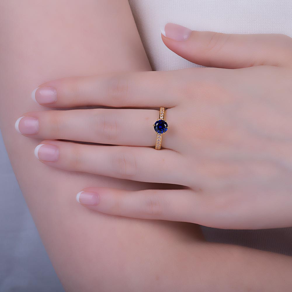 Unity 1ct Sapphire and Diamond 18ct Yellow Gold Channel Engagement Ring #2