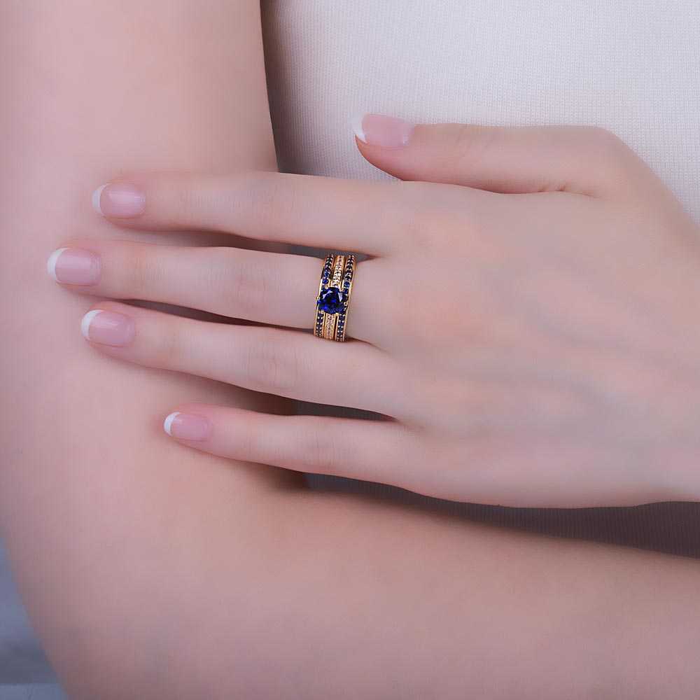 Unity 1ct Sapphire and Diamond 18ct Yellow Gold Channel Engagement Ring #4