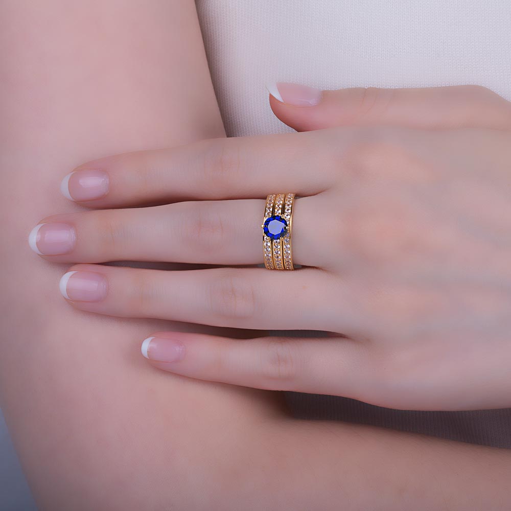 Unity 1ct Sapphire and Diamond 18ct Yellow Gold Channel Engagement Ring #3