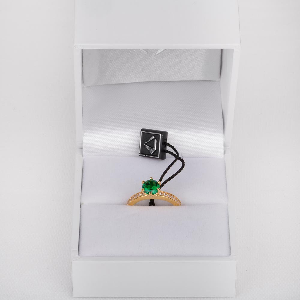 Unity 1ct Emerald and Diamond 18ct Yellow Gold Channel Engagement Ring #5