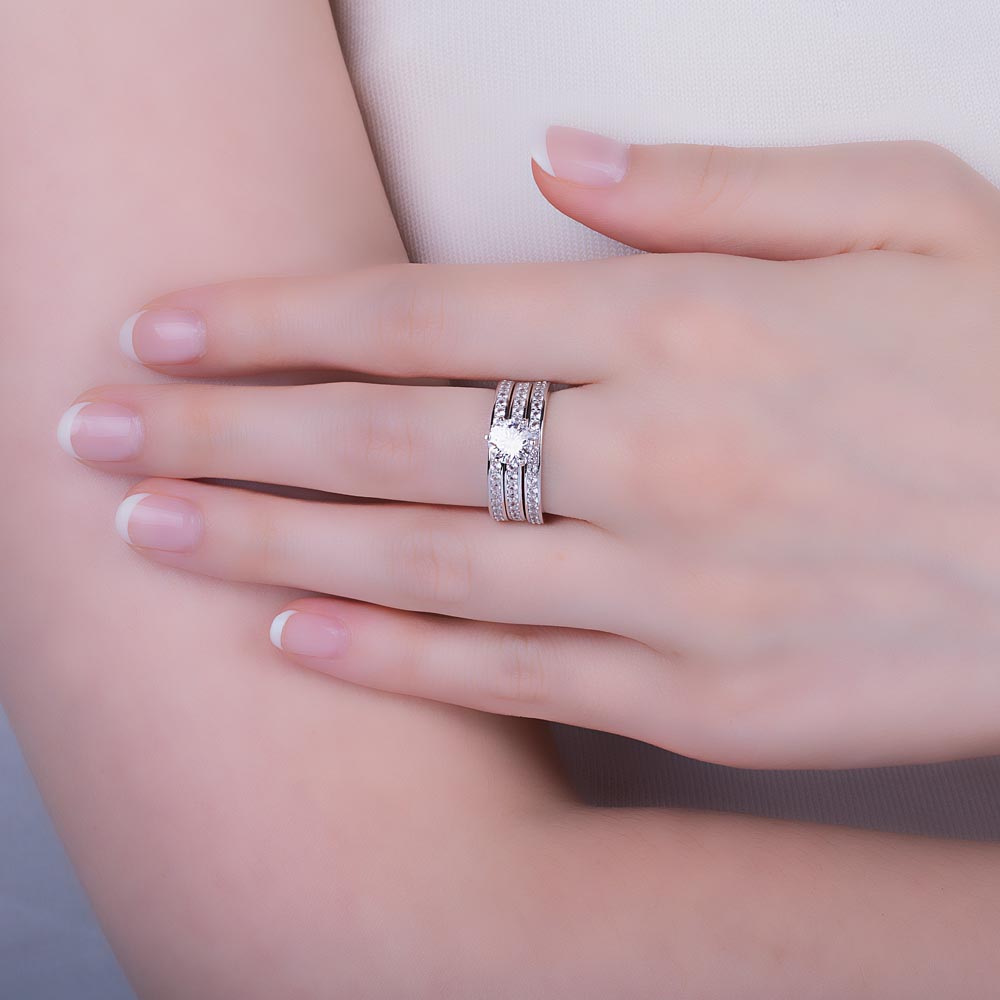 Unity 1ct Moissanite 9ct White Gold Channel Proposal Ring #3