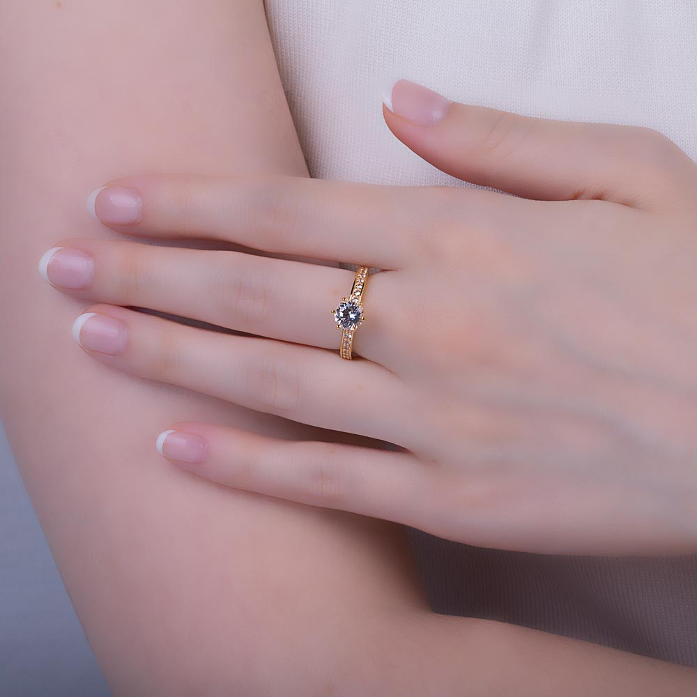 Unity 1ct Moissanite 9ct Yellow Gold Channel Set Proposal Ring #2