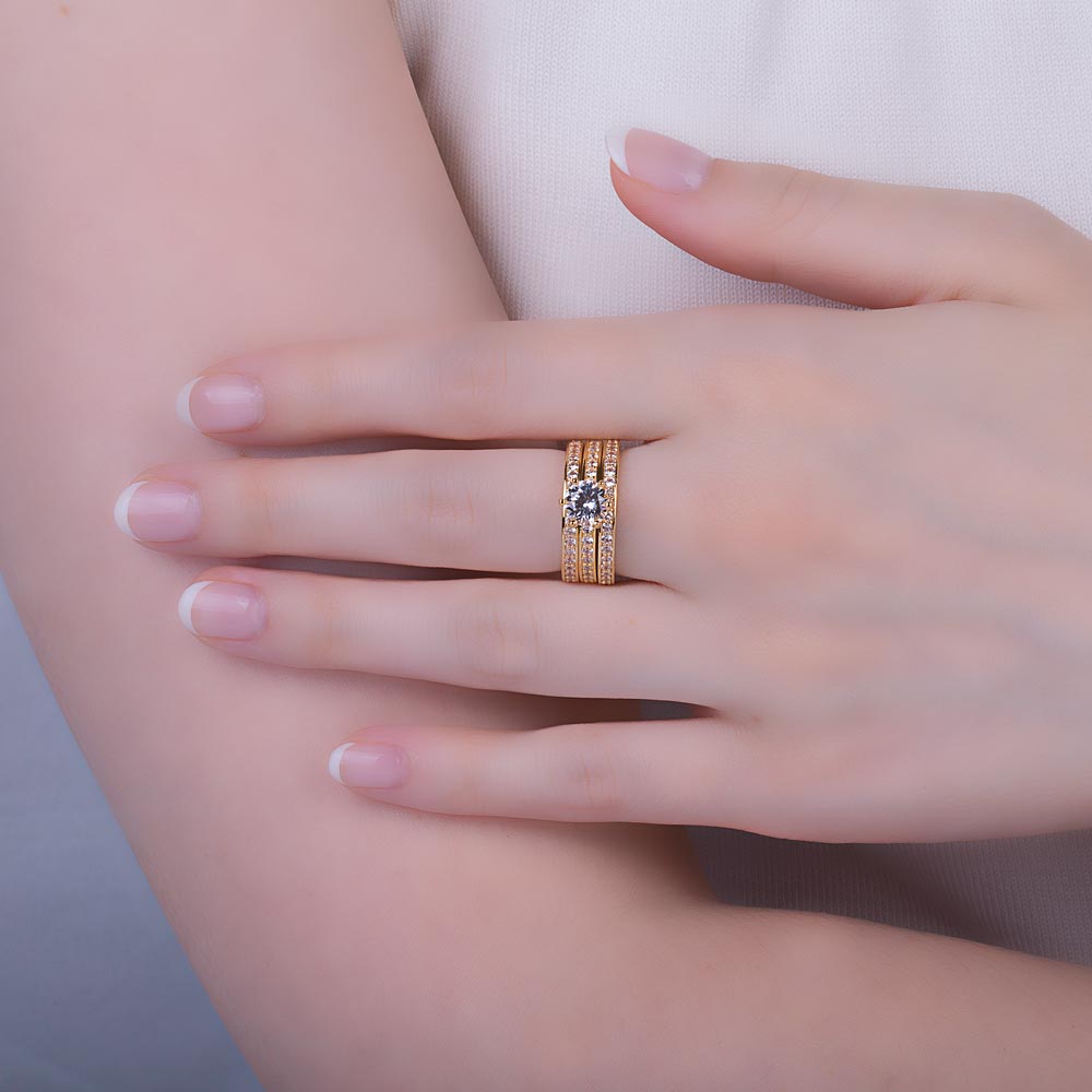 Unity 1ct Moissanite 9ct Yellow Gold Channel Set Proposal Ring #3