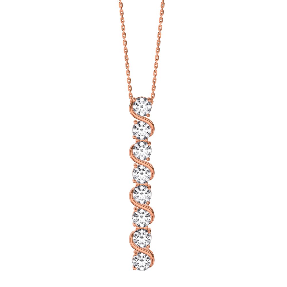 Infinity Moissanite 18ct Rose Gold Vermeil S Bar Pendant Necklace