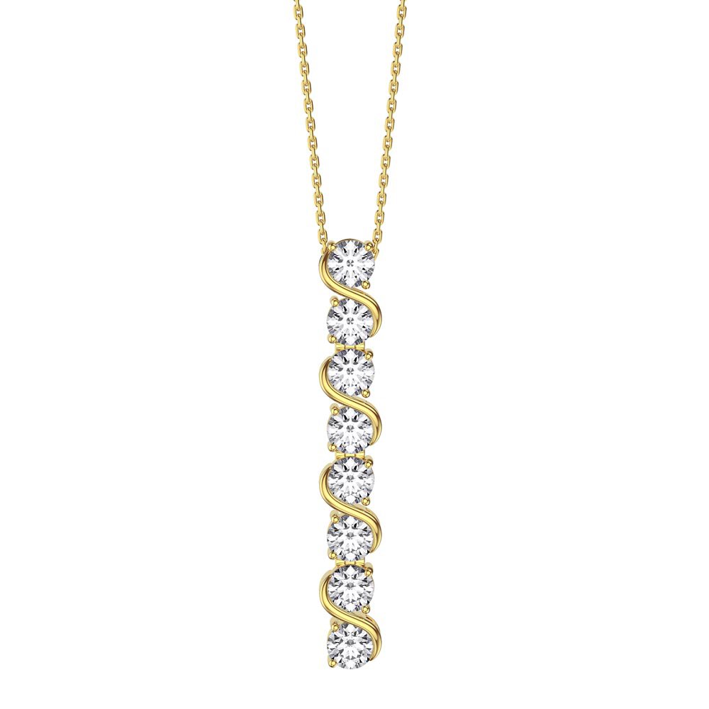 Infinity White Sapphire 18ct Gold Vermeil S Bar Pendant Necklace