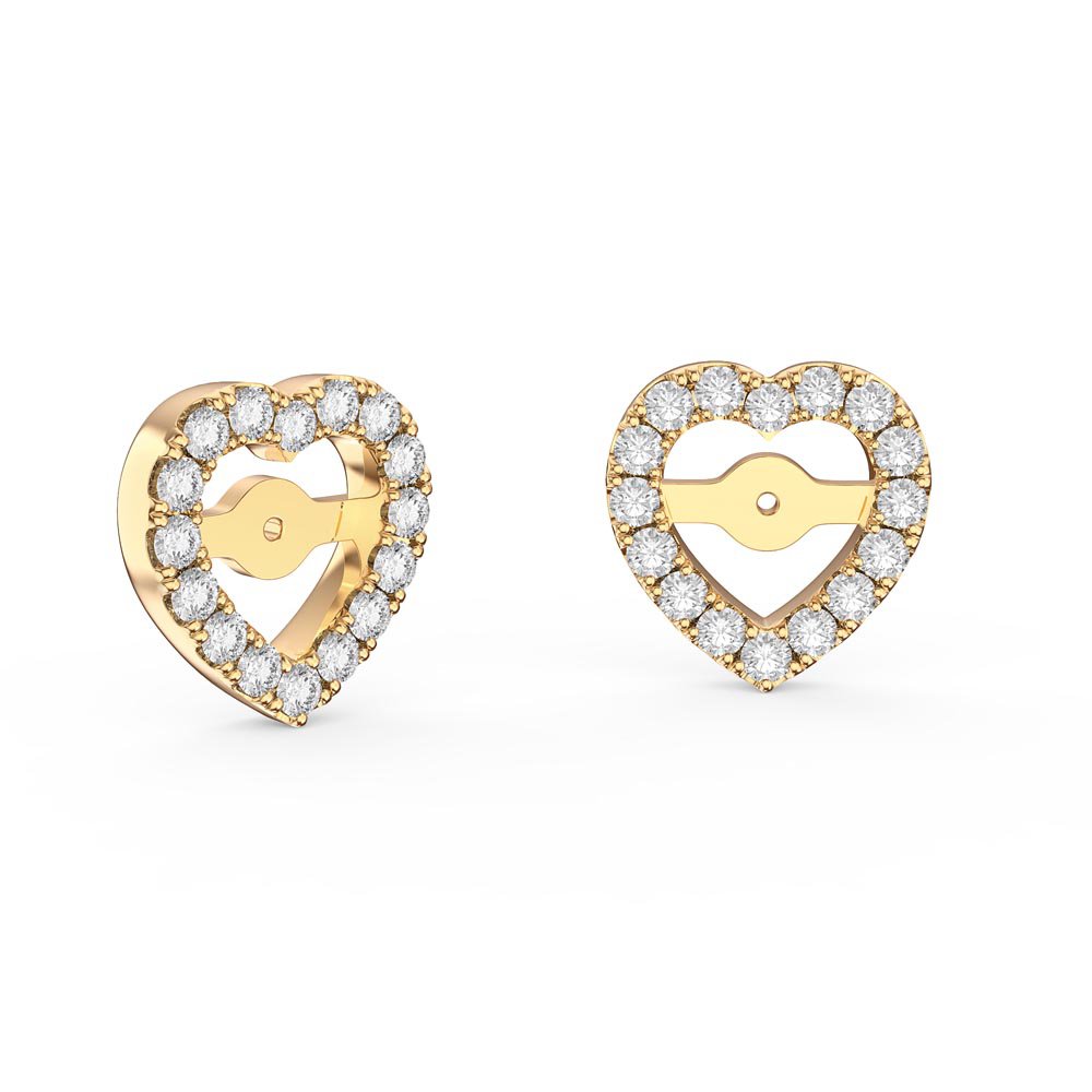 Charisma White Sapphire 18ct Gold Vermeil Heart Earring Halo Jackets