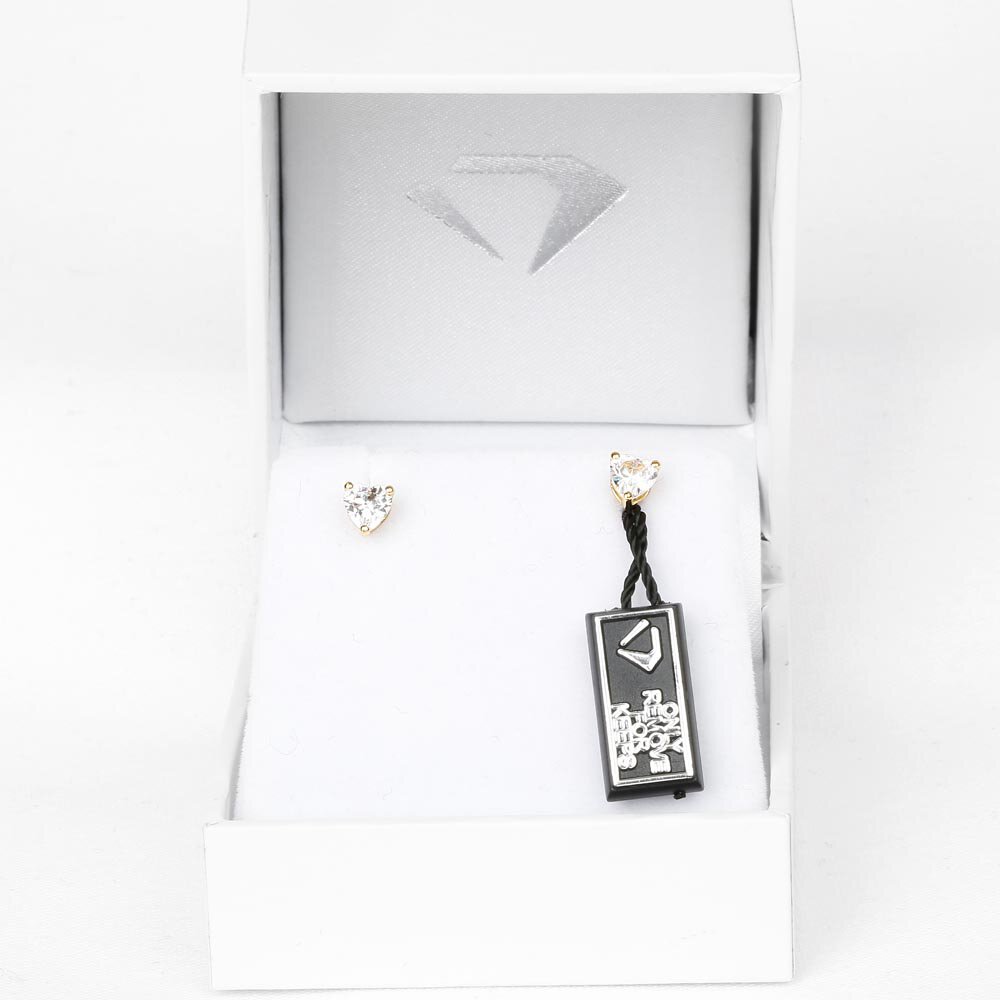 Charisma 1ct White Sapphire Heart 18ct Gold Vermeil Stud Earrings #3