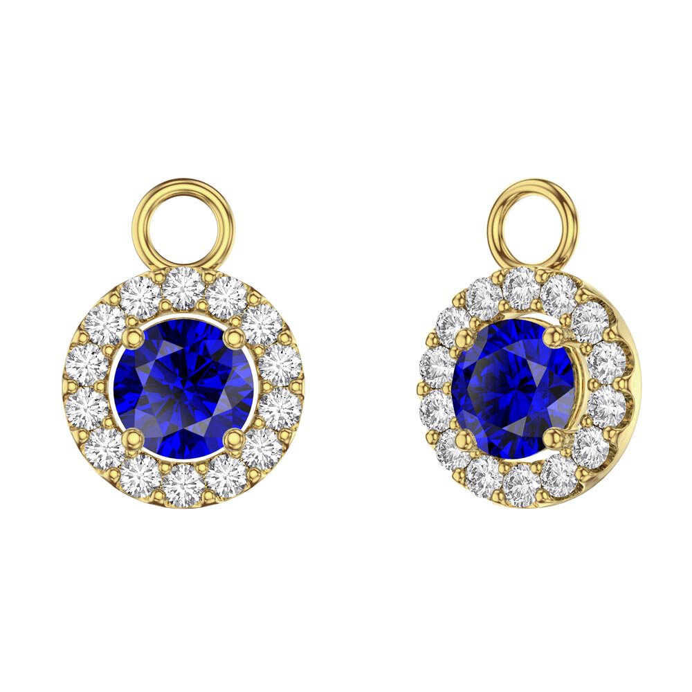 Eternity 1ct Sapphire Halo 18ct Gold Vermeil Interchangeable Earring Drops