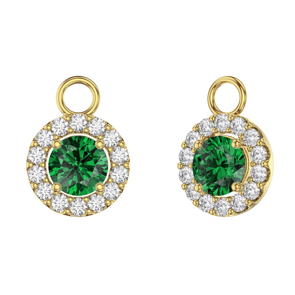 Eternity 1ct Emerald Halo 18ct Gold Vermeil Interchangeable Earring Drops