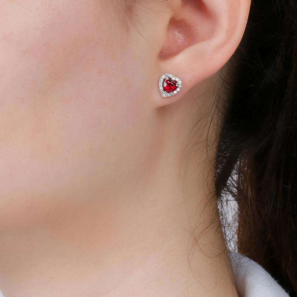 Charisma Citrine Heart and White Sapphire 18ct Gold Vermeil Stud Earrings Halo Jacket Set #5