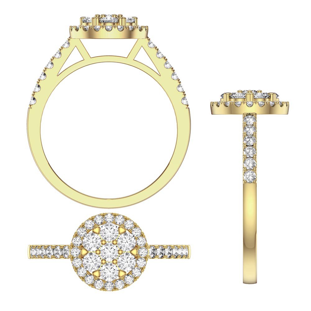 Stardust Lab Diamond Halo 18ct Yellow Gold Engagement Ring #3