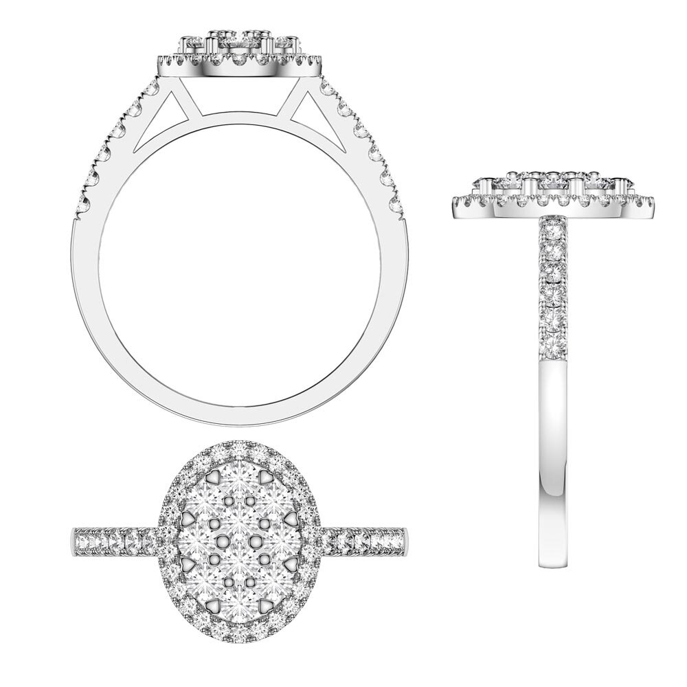 Stardust Lab Diamond Oval Halo 18ct White Gold Engagement Ring #3
