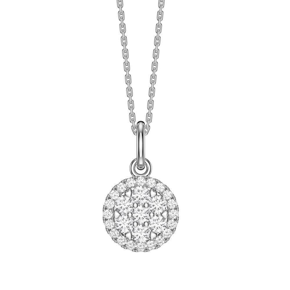 Stardust Lab Diamond Halo 9ct White Gold Pendant