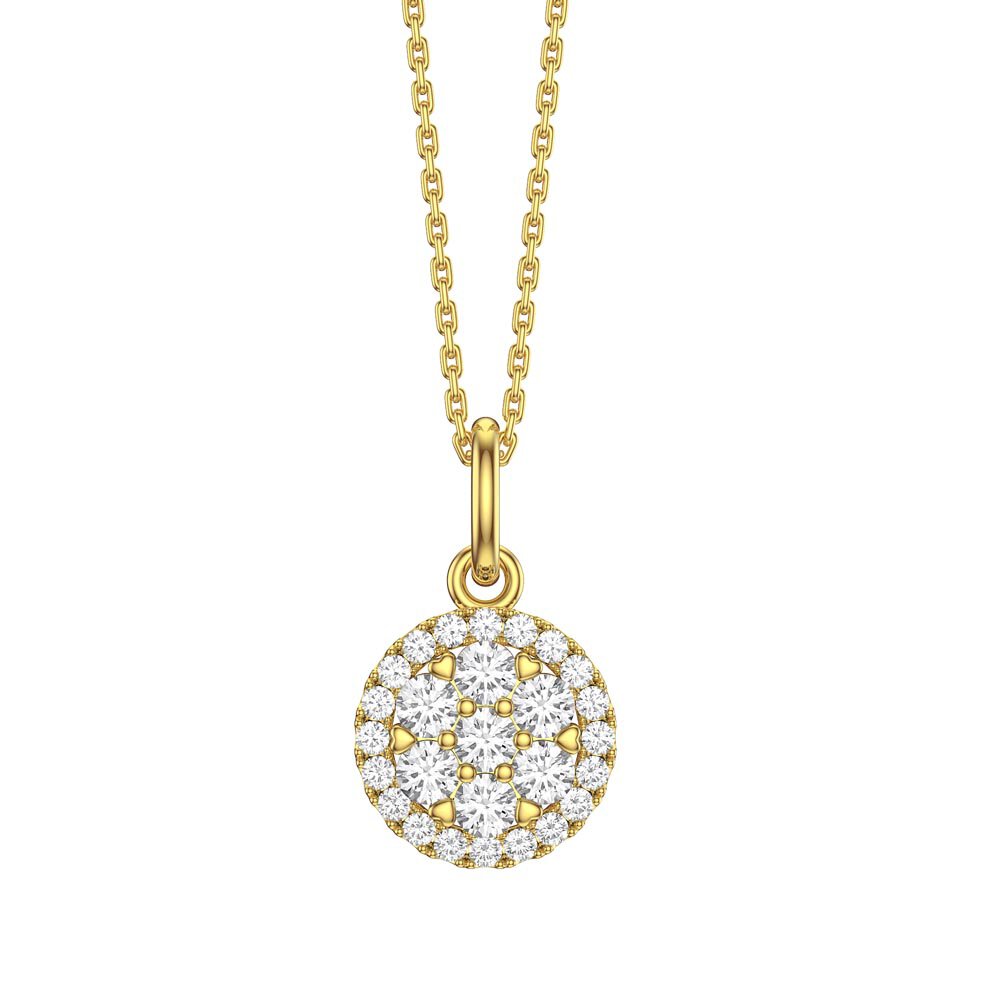 Stardust Lab Diamond Halo 9ct Yellow Gold Pendant