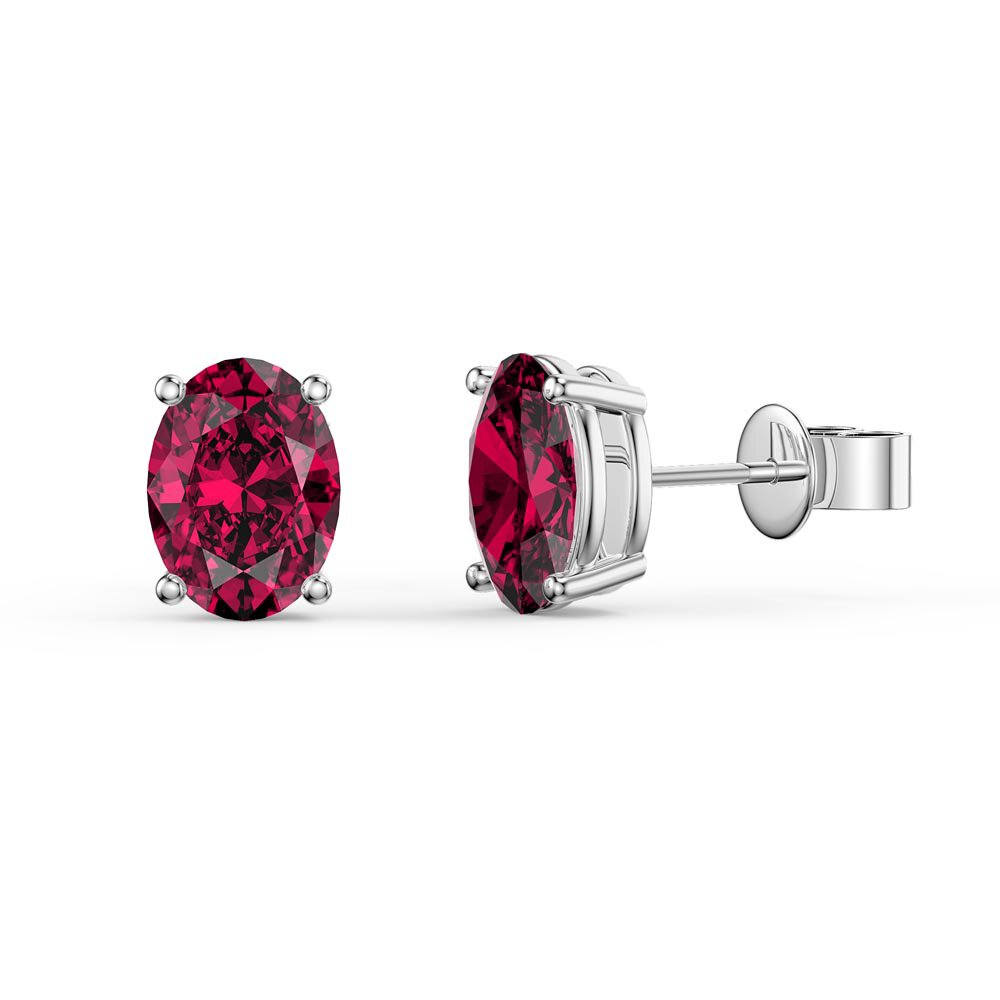 Eternity 2.0ct Oval Ruby 18ct White Gold Stud Earrings