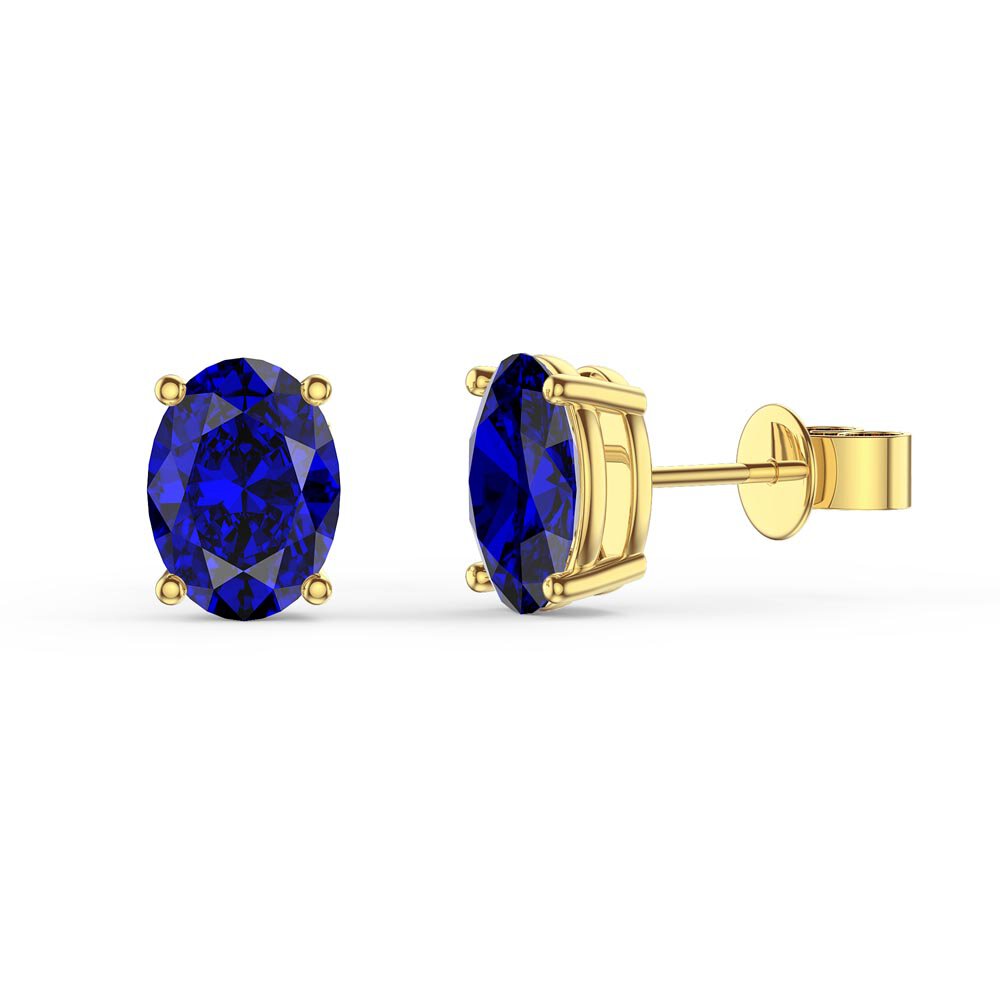 Eternity 2.0ct Oval Sapphire 18ct Gold Vermeil Stud Earrings