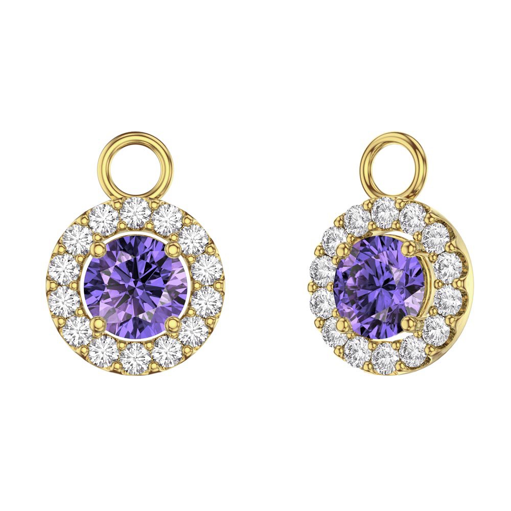 Eternity 1ct Amethyst Halo 18ct Gold Vermeil Interchangeable Earring Drops