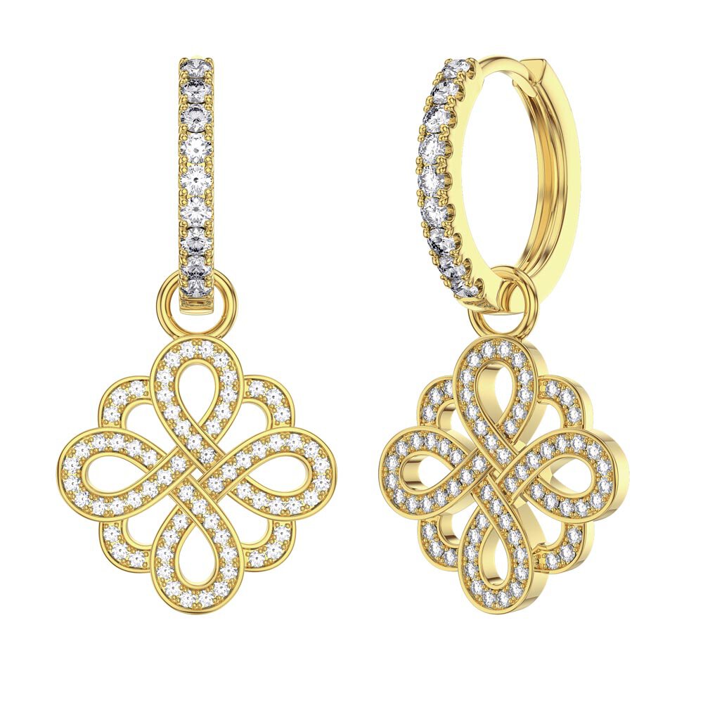 Moissanite Infinity 18ct Gold Vermeil Interchangeable Earring Hoop Drop Set