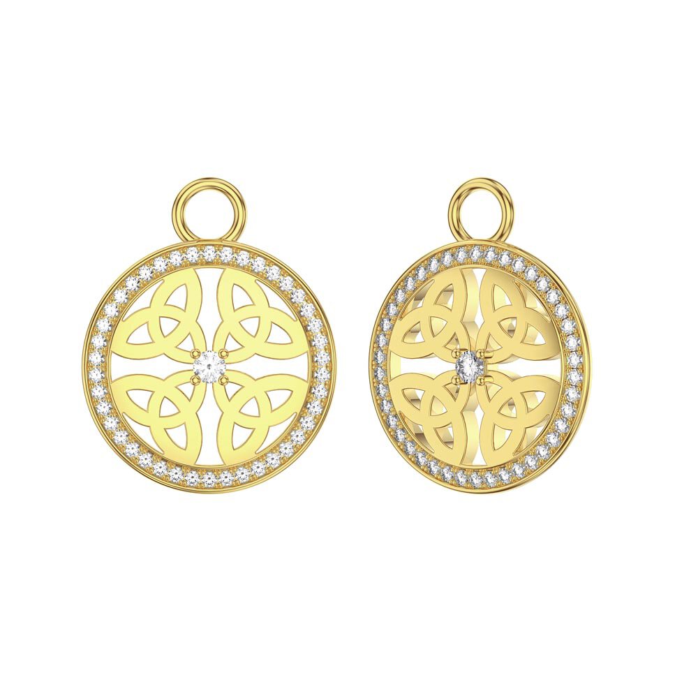 Moissanite Trinity 18ct Gold Vermeil Interchangeable Earring Drops