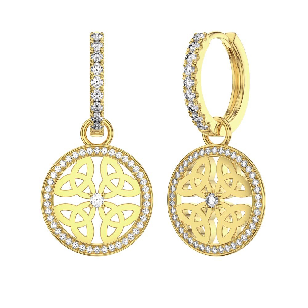 Moissanite Trinity 18ct Gold Vermeil Interchangeable Earring Hoop Drop Set