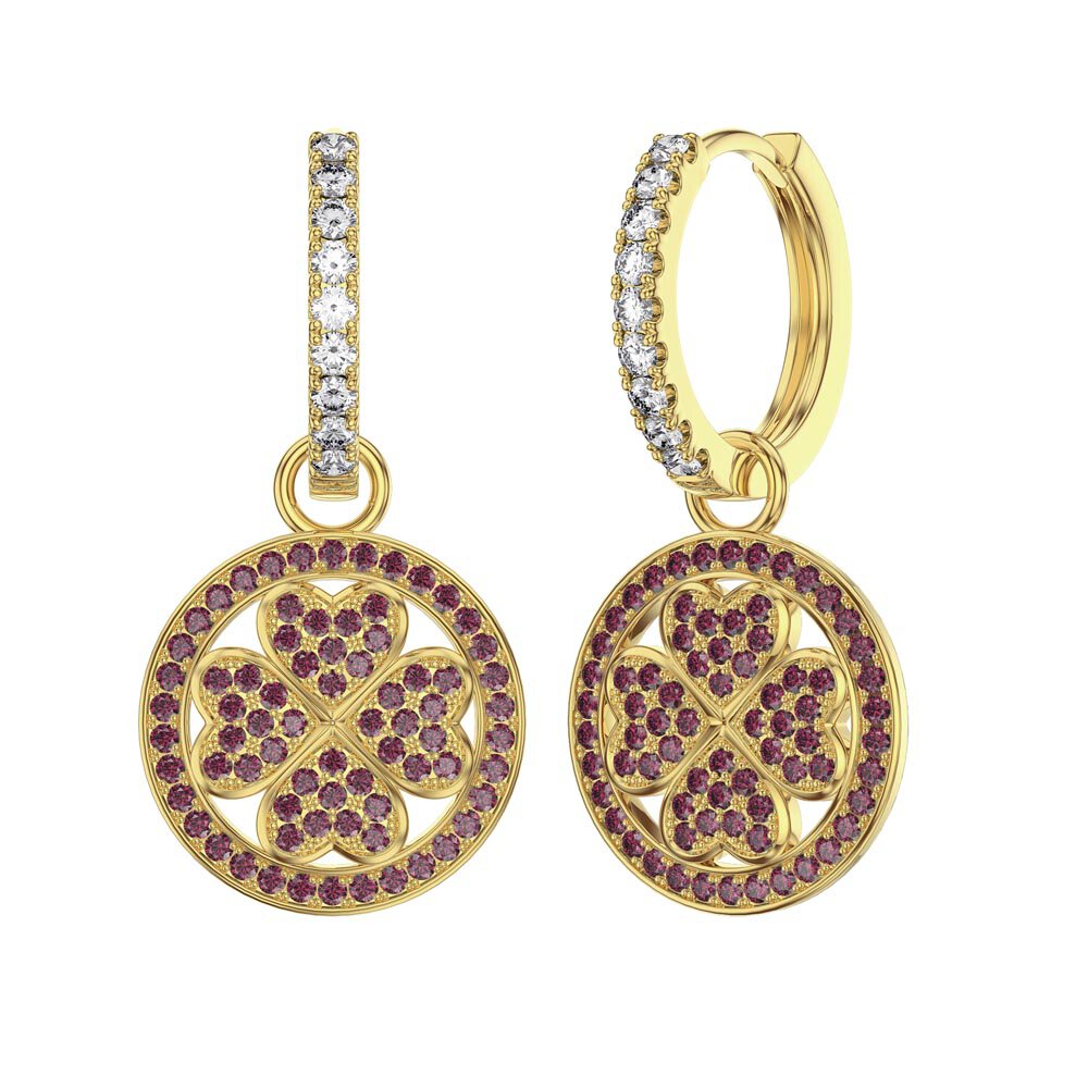 Ruby Clover 18ct Gold Vermeil Interchangeable Earring Drops #4