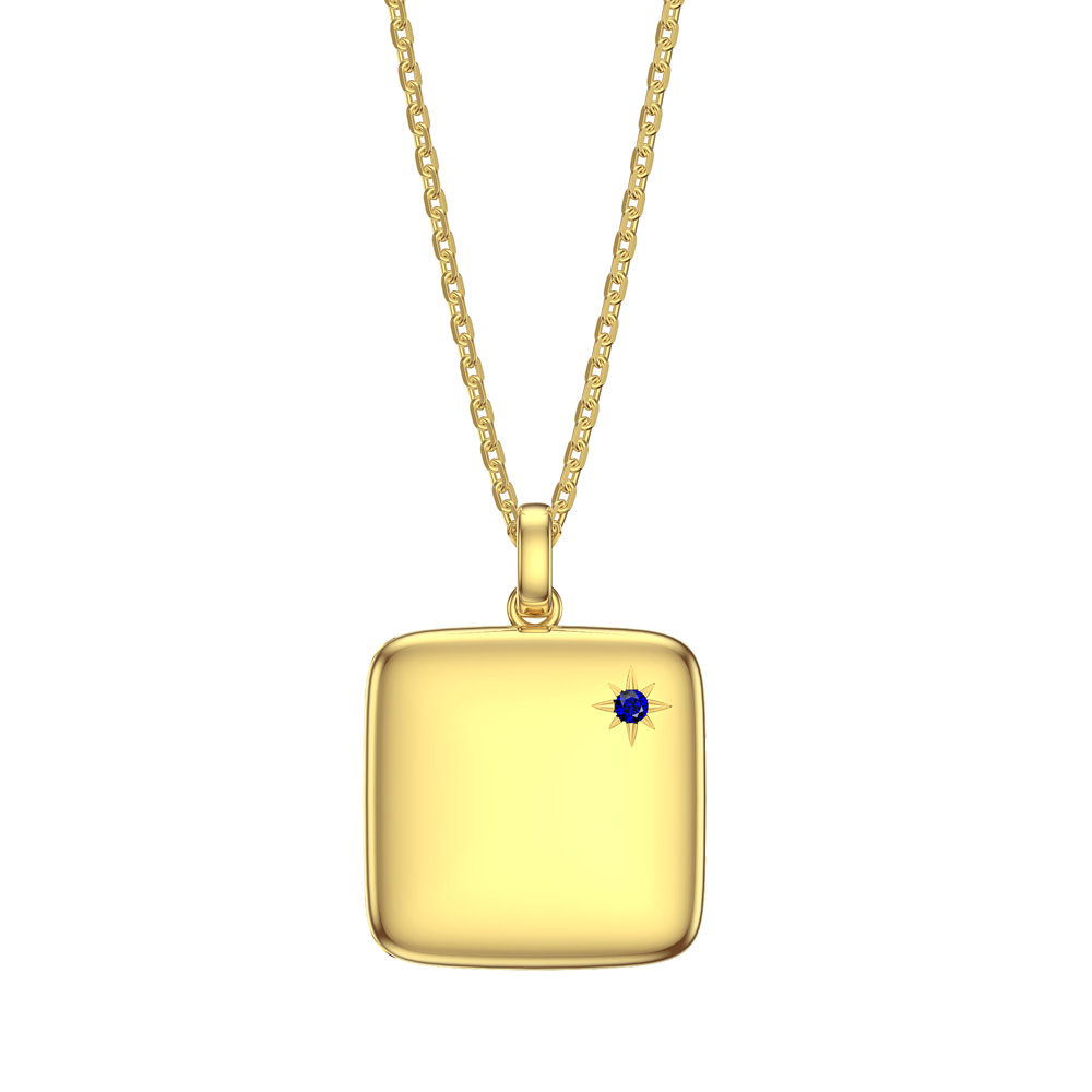 Princess Sapphire 18ct Gold Vermeil Square Locket