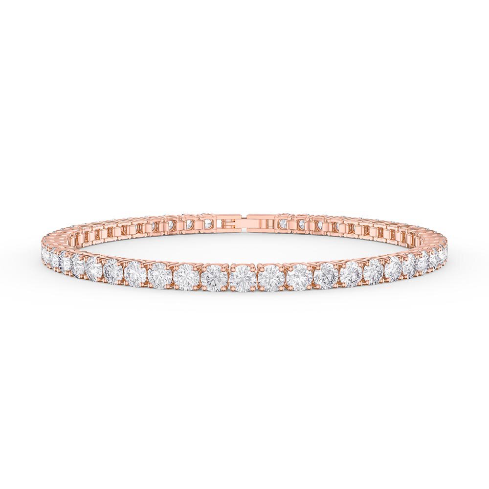 Eternity Diamond CZ 18ct Rose Gold Vermeil Tennis Bracelet