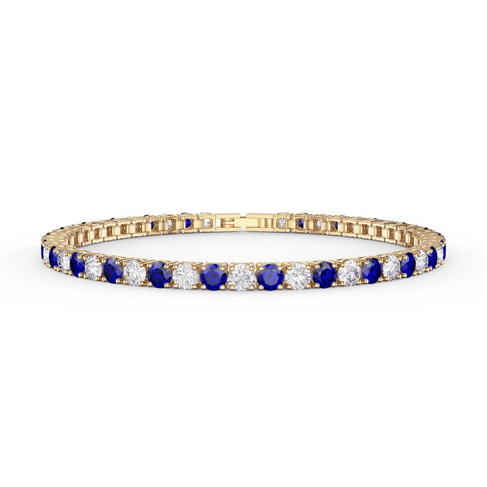 Eternity Sapphire 18ct Gold Vermeil Tennis Bracelet