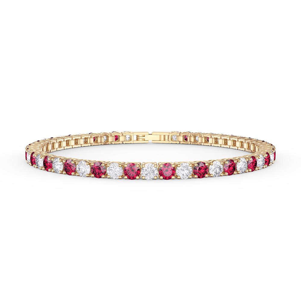 Eternity Ruby 18ct Gold Vermeil Tennis Bracelet